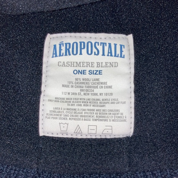NWT Aeropostale Cashmere Blend Navy Blue Beanie OS - Picture 3 of 3